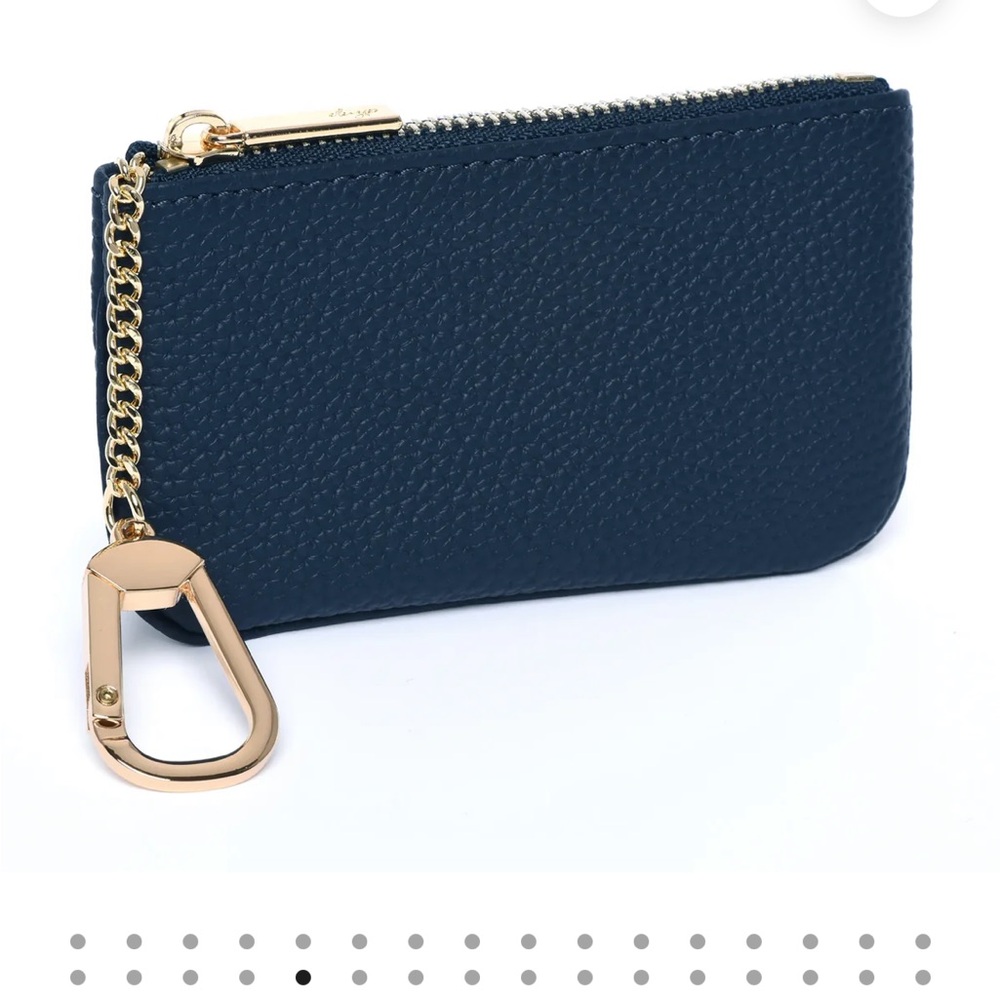 Dress Up Your Purse Togo leather key pouch in Navy